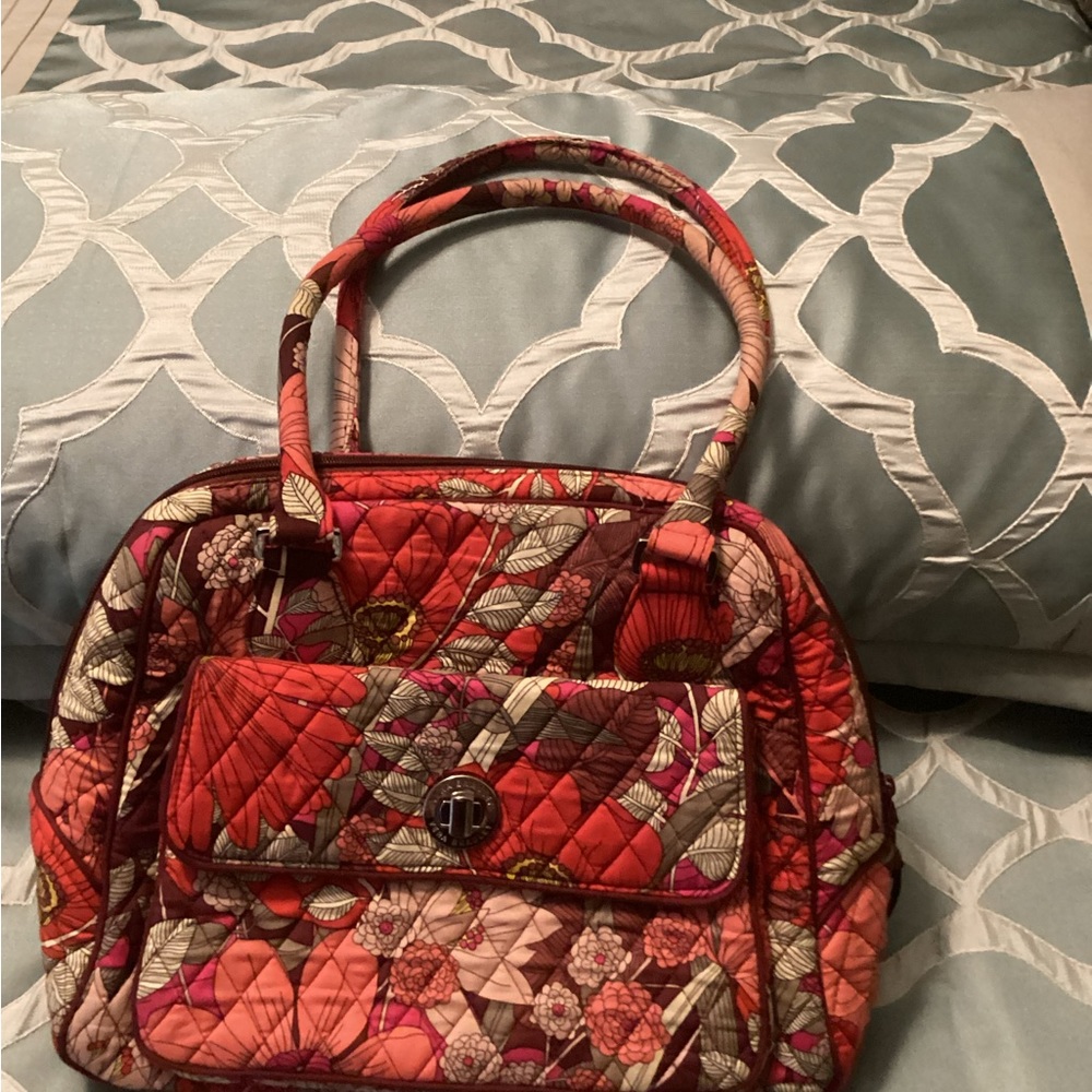 Retired style Vera Bradley turnlock satchel with matching wallet